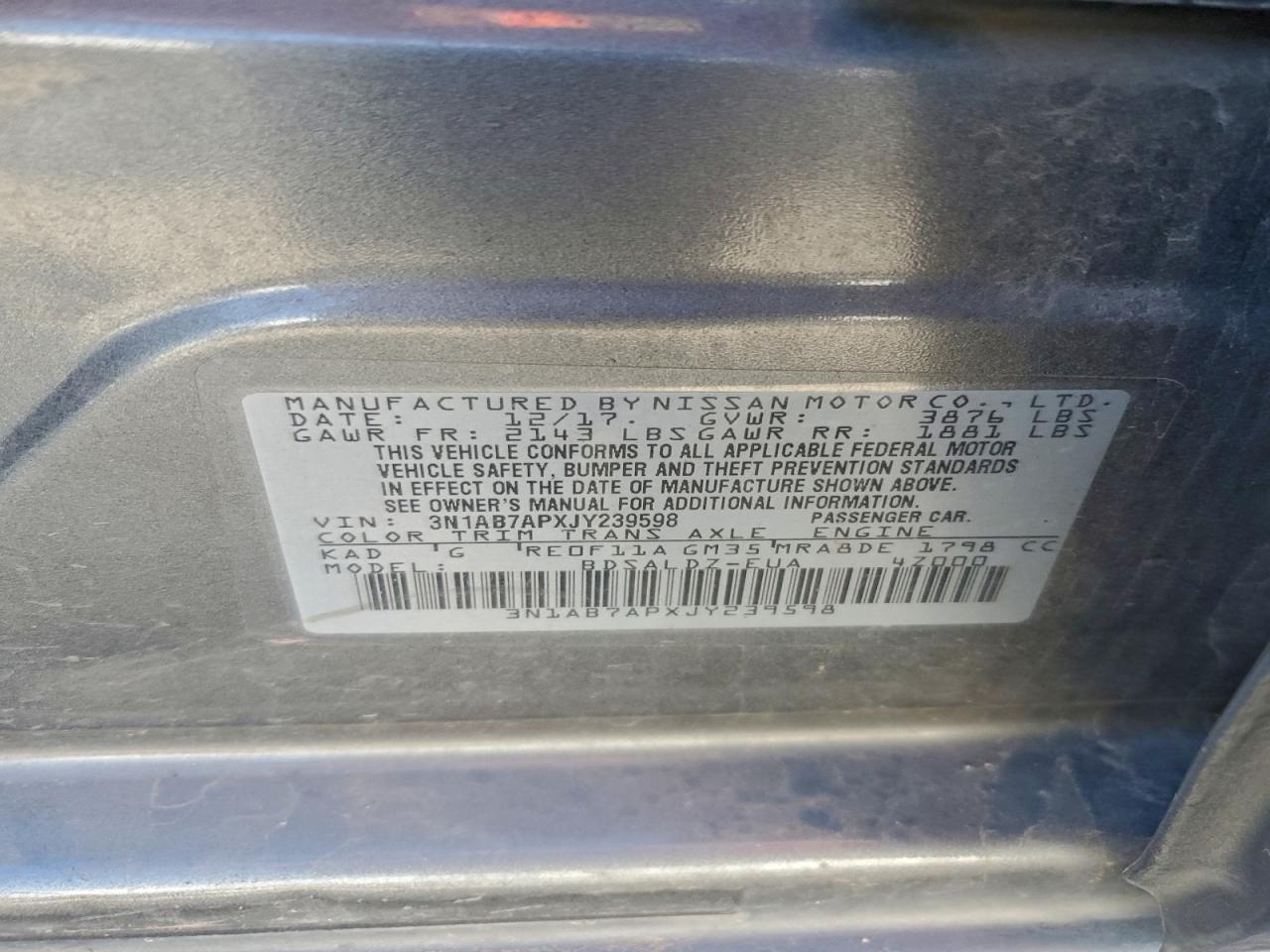 2018 NISSAN SENTRA S photo 12