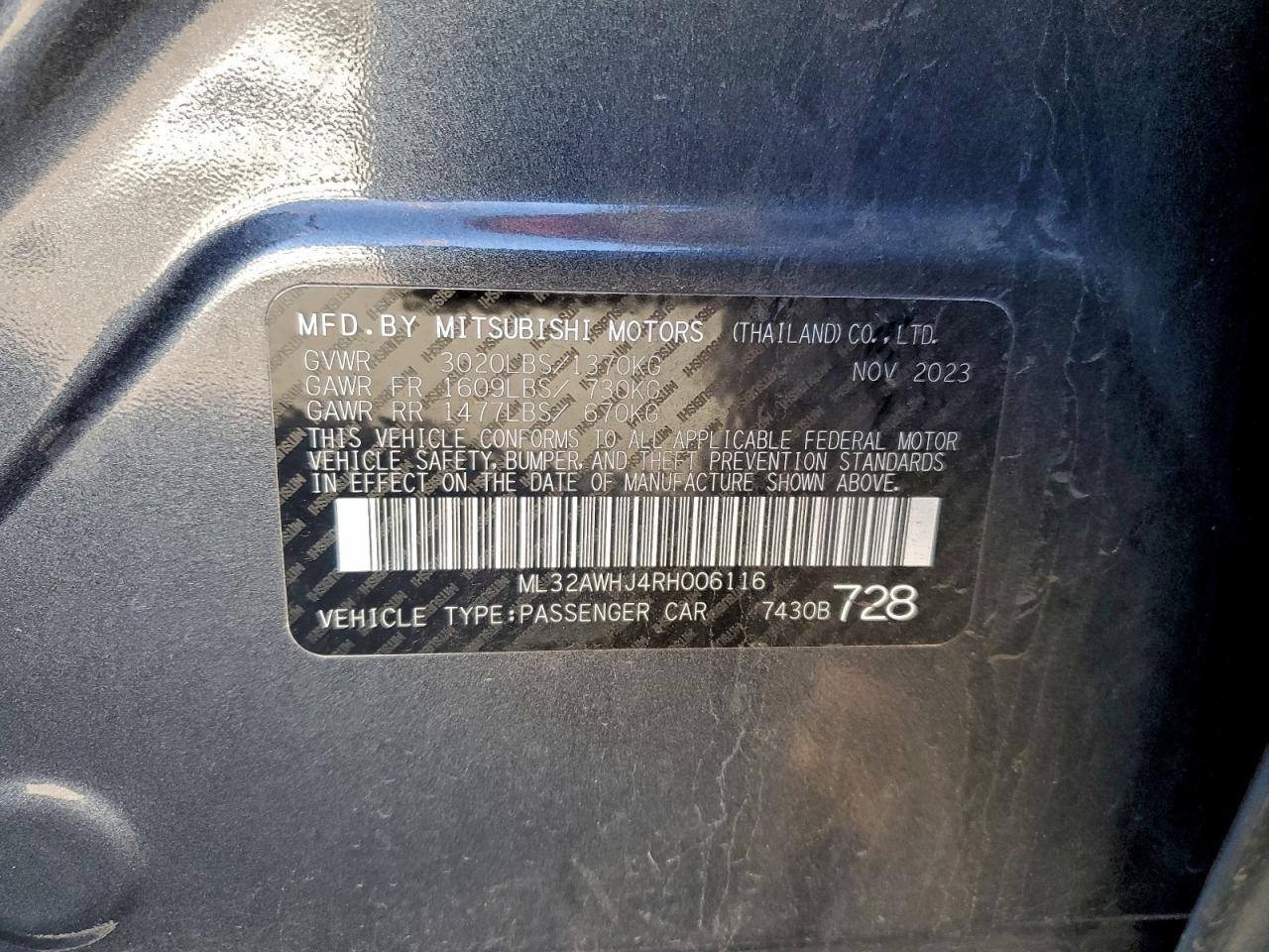 2024 MITSUBISHI MIRAGE SE photo 12
