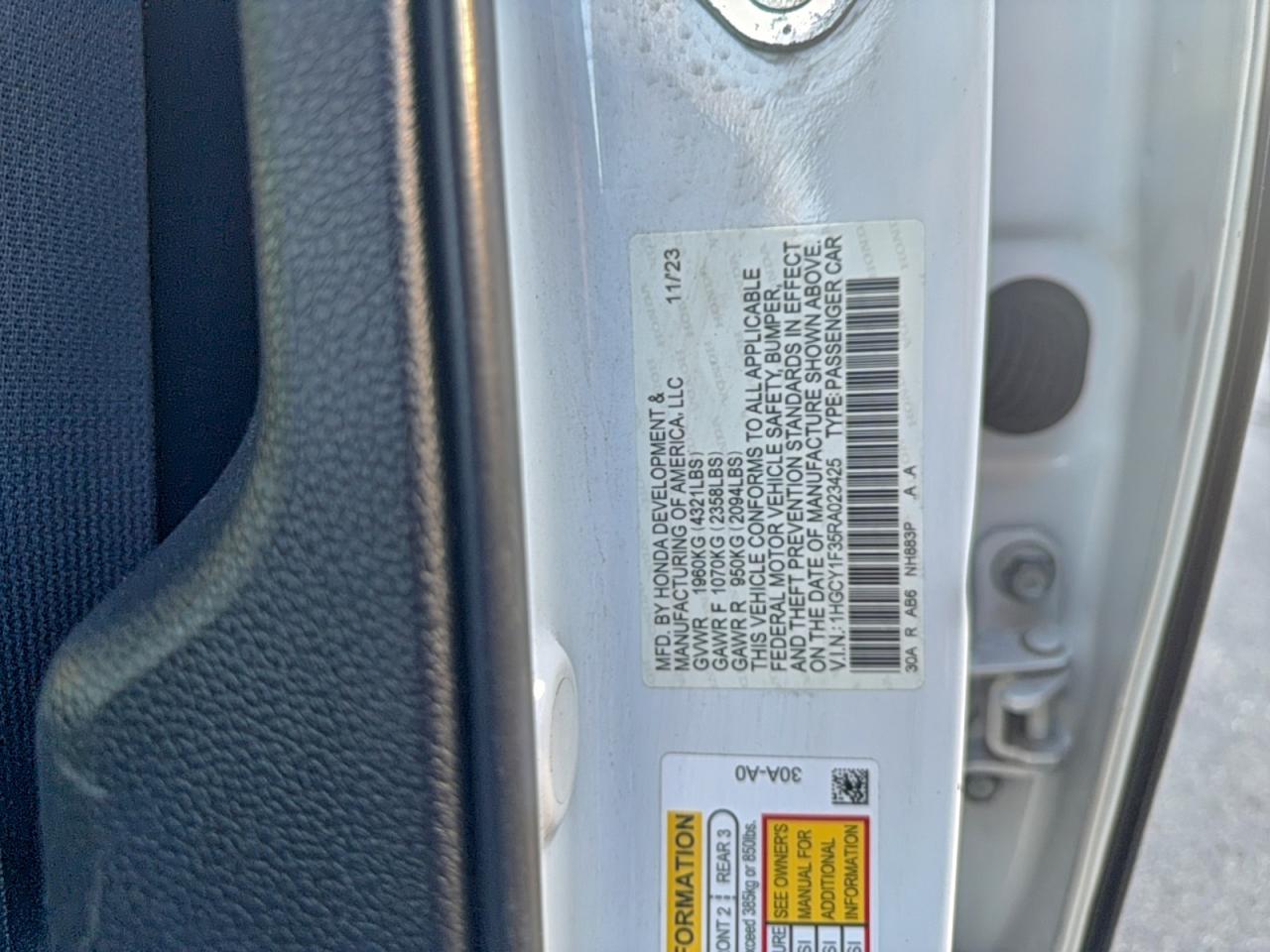 2024 HONDA ACCORD EX photo 10