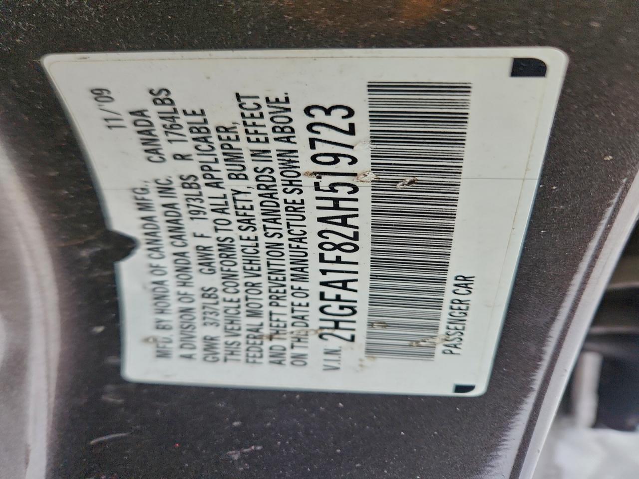 2010 HONDA CIVIC EX photo 12