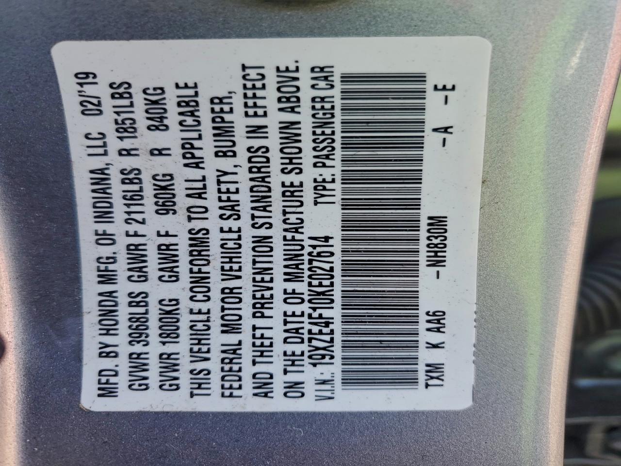 2019 HONDA INSIGHT LX photo 12