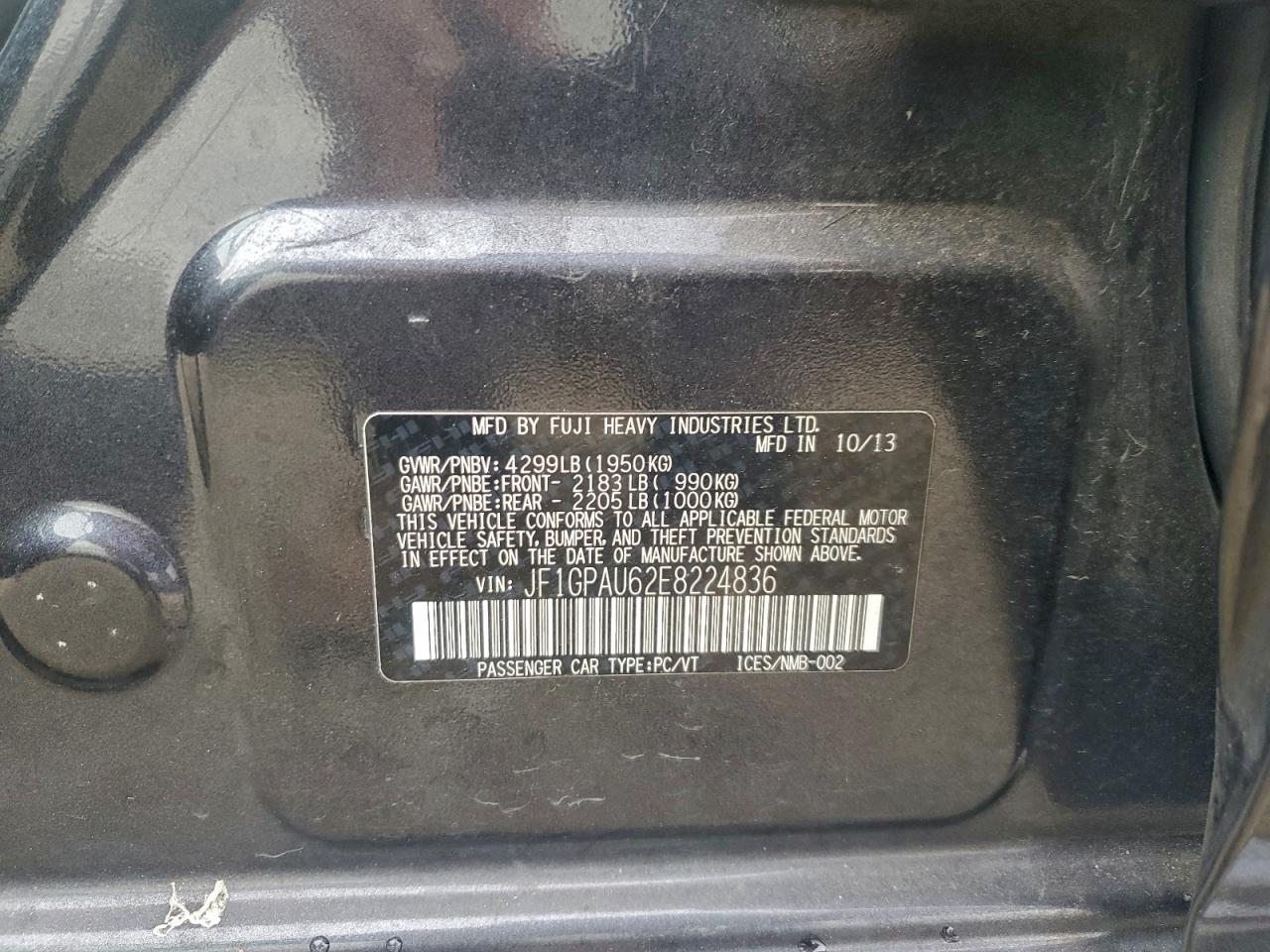 2014 SUBARU IMPREZA SPORT LIMITED photo 14