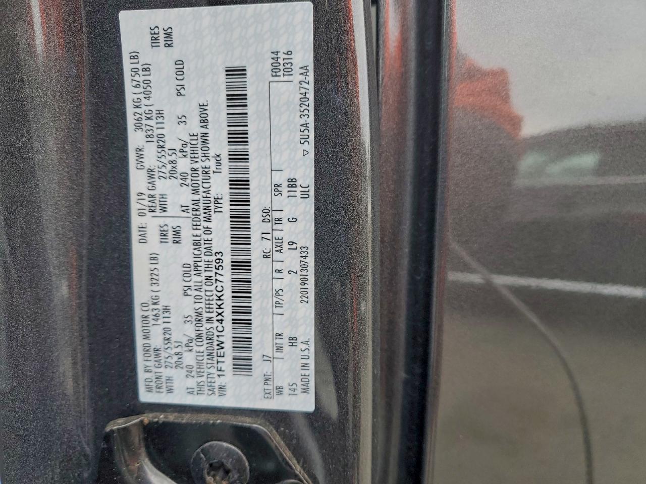 2019 FORD F150 SUPERCREW photo 12