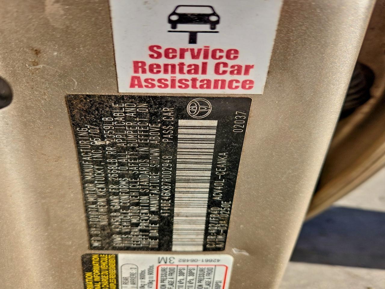 2007 TOYOTA CAMRY LE photo 12