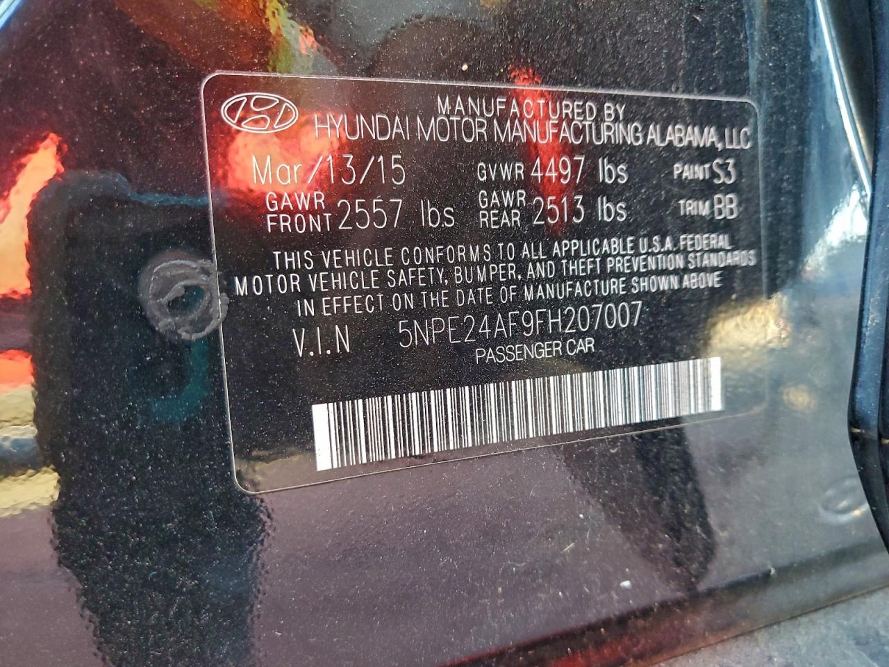 2015 HYUNDAI SONATA SE photo 12