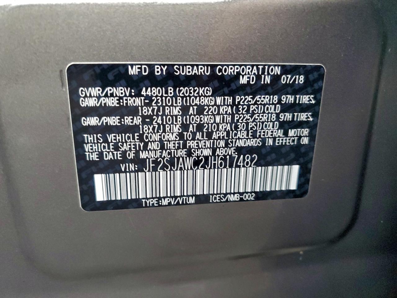2018 SUBARU FORESTER 2.5I TOURING photo 13
