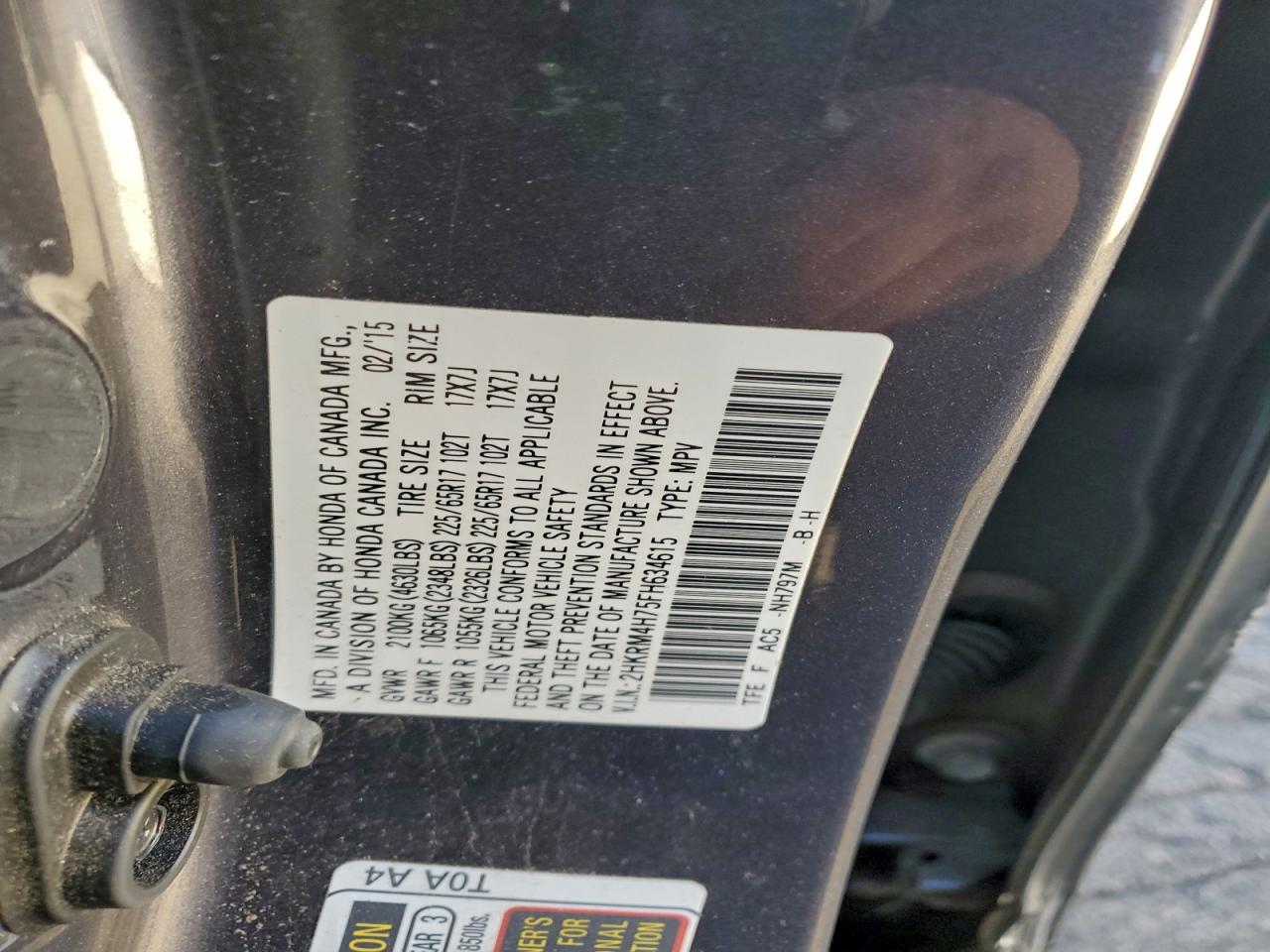 2015 HONDA CR-V EXL photo 13