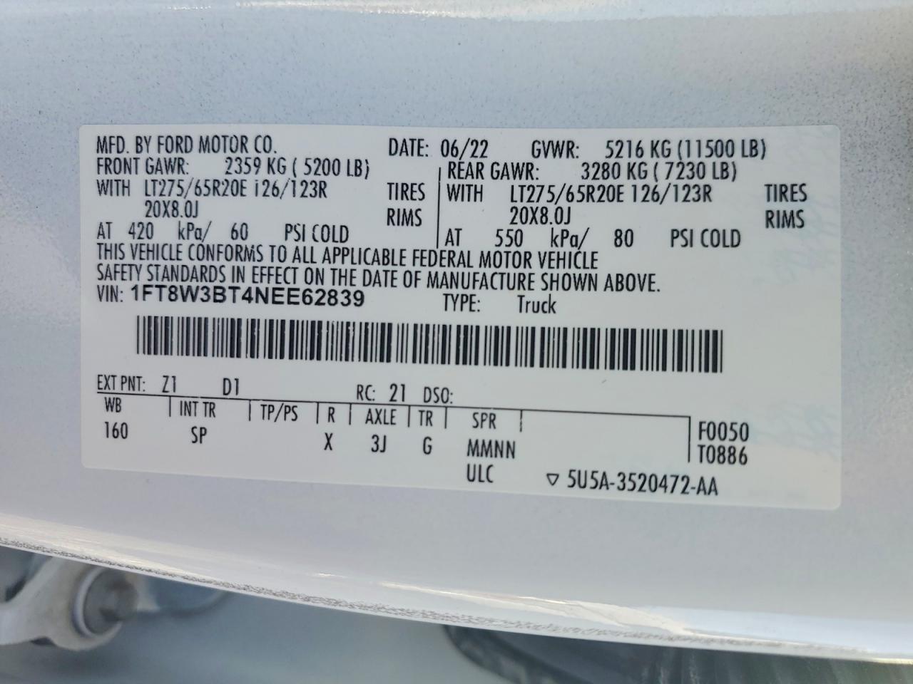 2022 FORD F350 SUPER DUTY photo 12