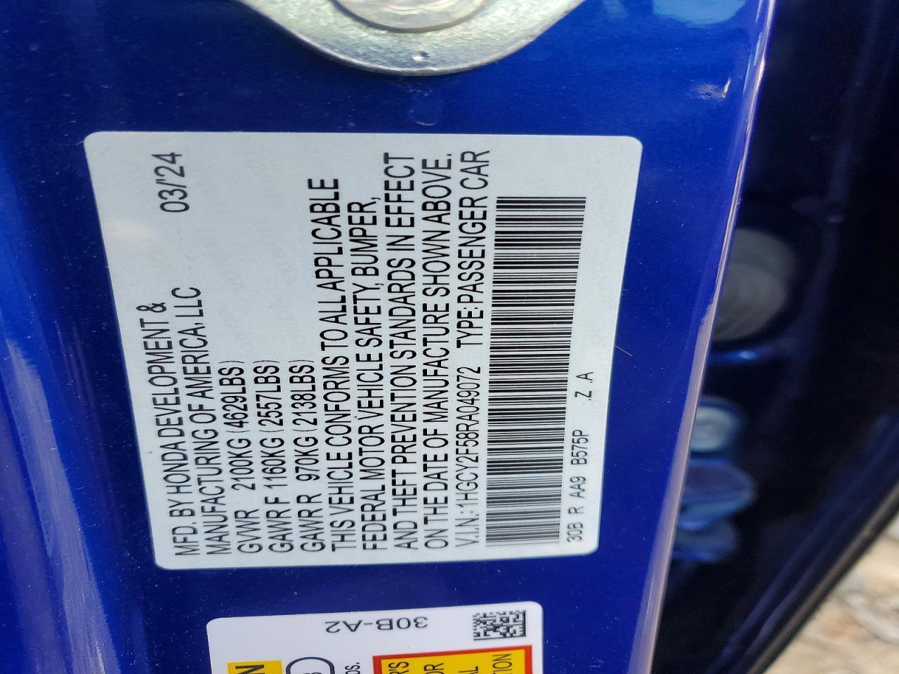 2024 HONDA ACCORD HYBRID SPORT photo 13