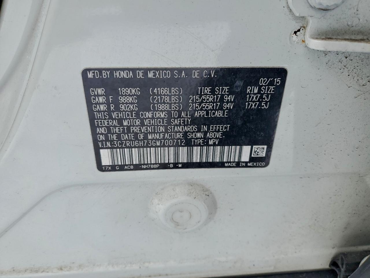 2016 HONDA HR-V EXL photo 13