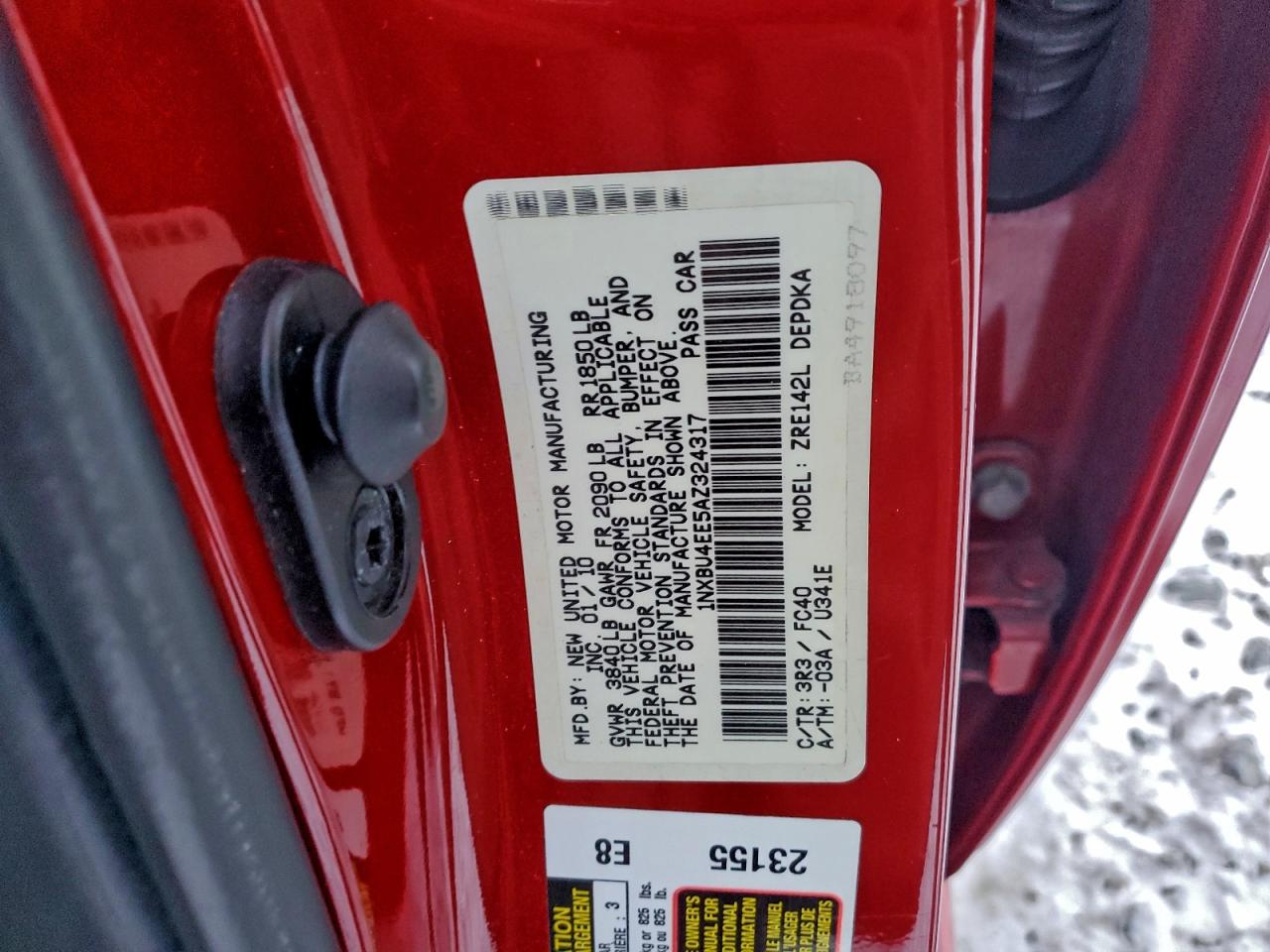 2010 TOYOTA COROLLA BASE photo 12