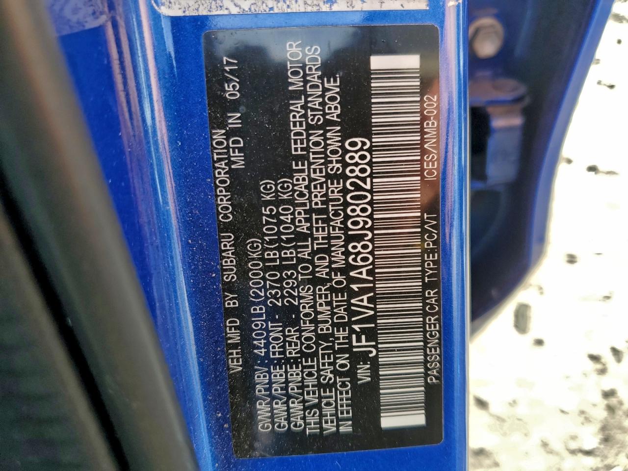 2018 SUBARU WRX photo 12