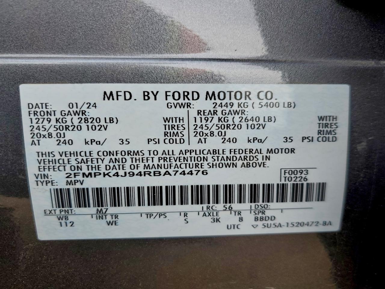 2024 FORD EDGE SEL photo 13