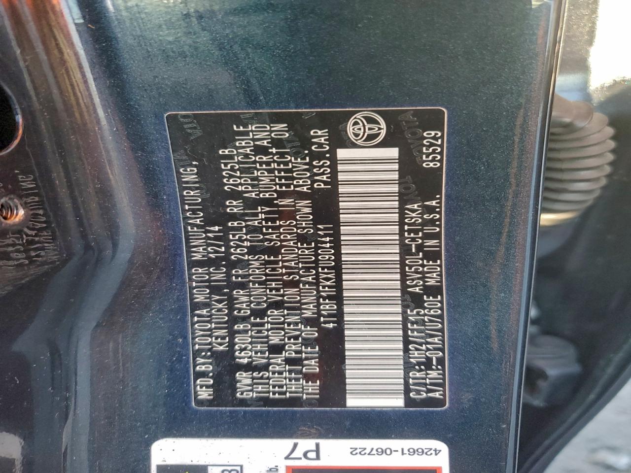 2015 TOYOTA CAMRY LE photo 13