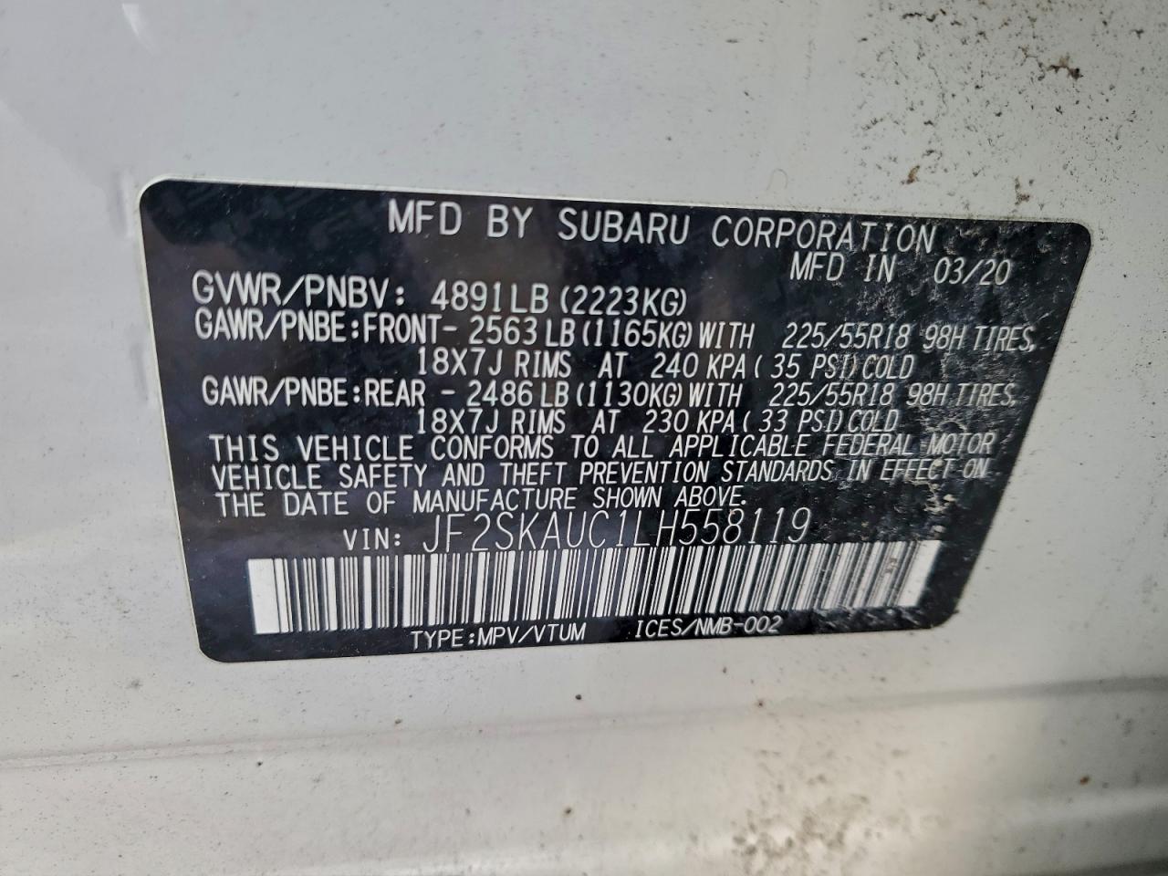 2020 SUBARU FORESTER photo 13