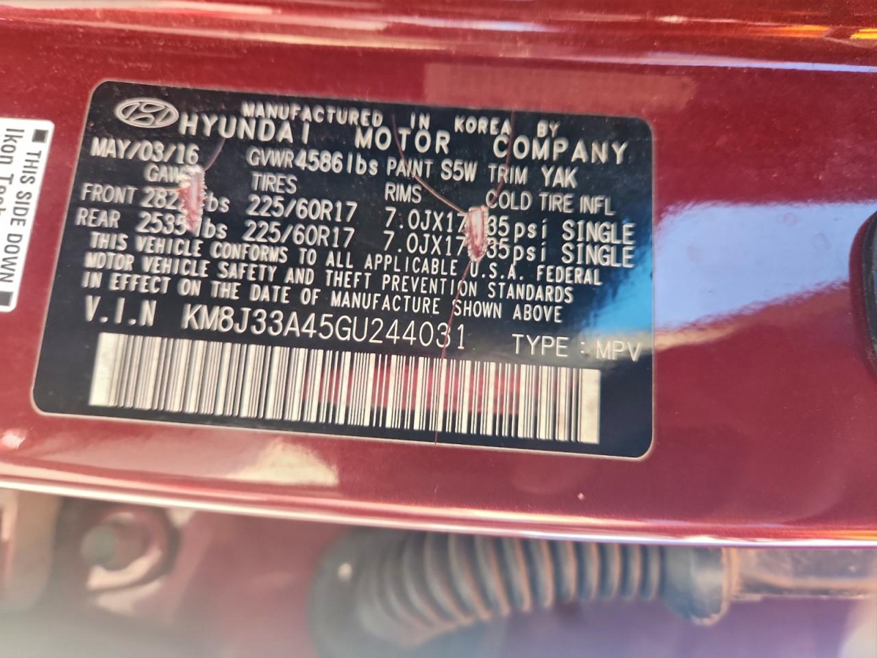 2016 HYUNDAI TUCSON LIMITED photo 12