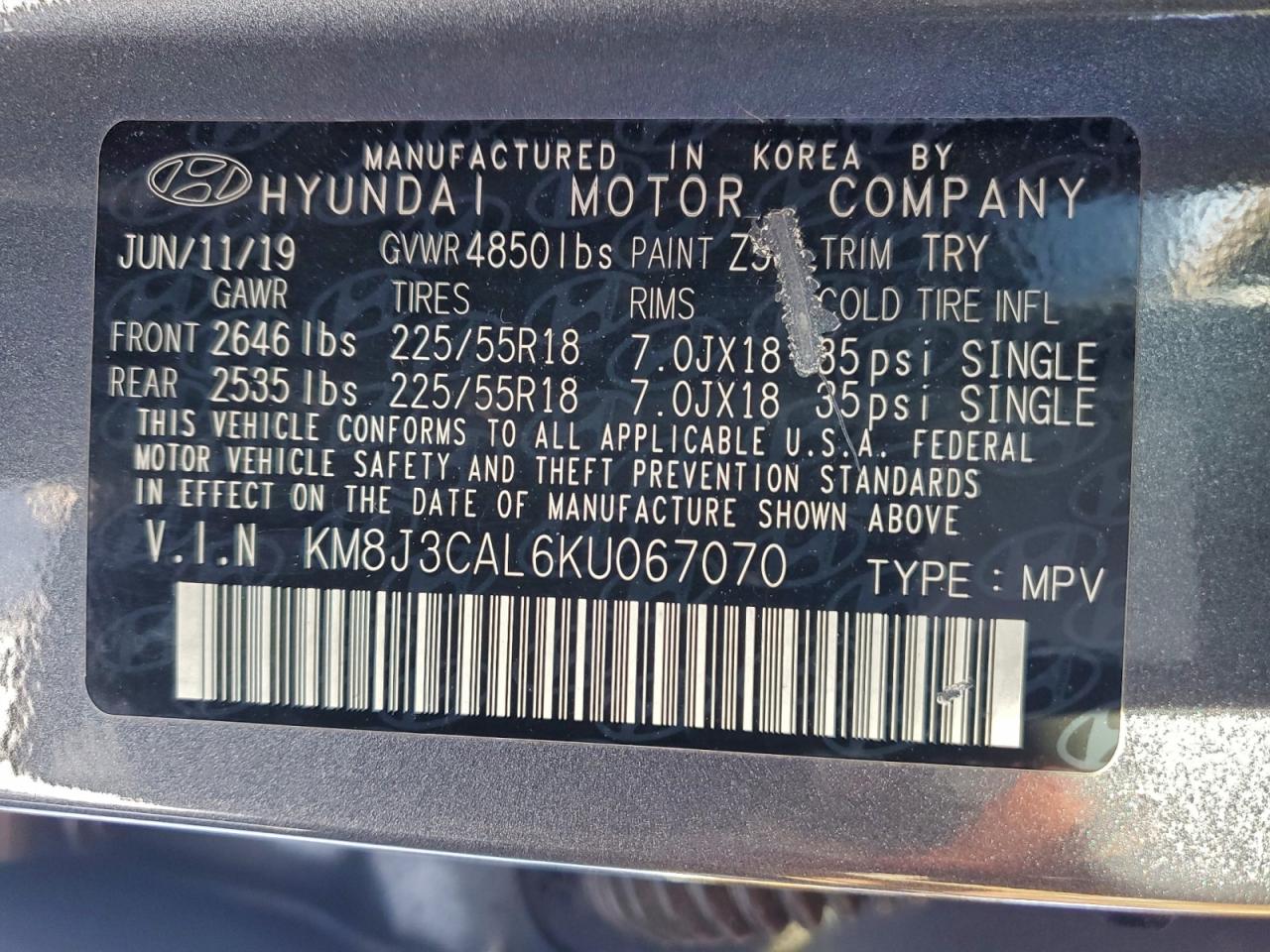 2019 HYUNDAI TUCSON LIMITED photo 14