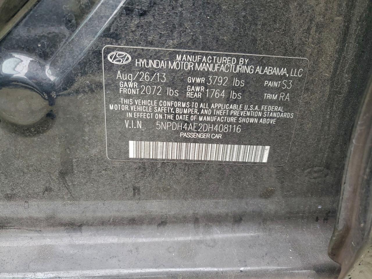 2013 HYUNDAI ELANTRA GLS photo 12