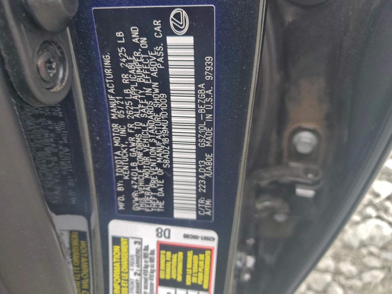 2021 LEXUS ES 350 BASE photo 12