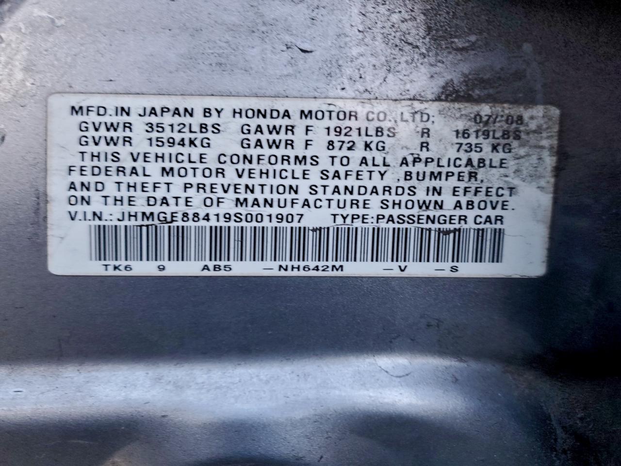 2009 HONDA FIT SPORT photo 13