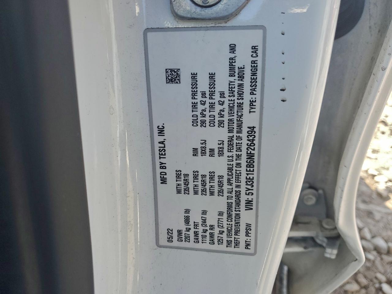 2022 TESLA MODEL 3 photo 13