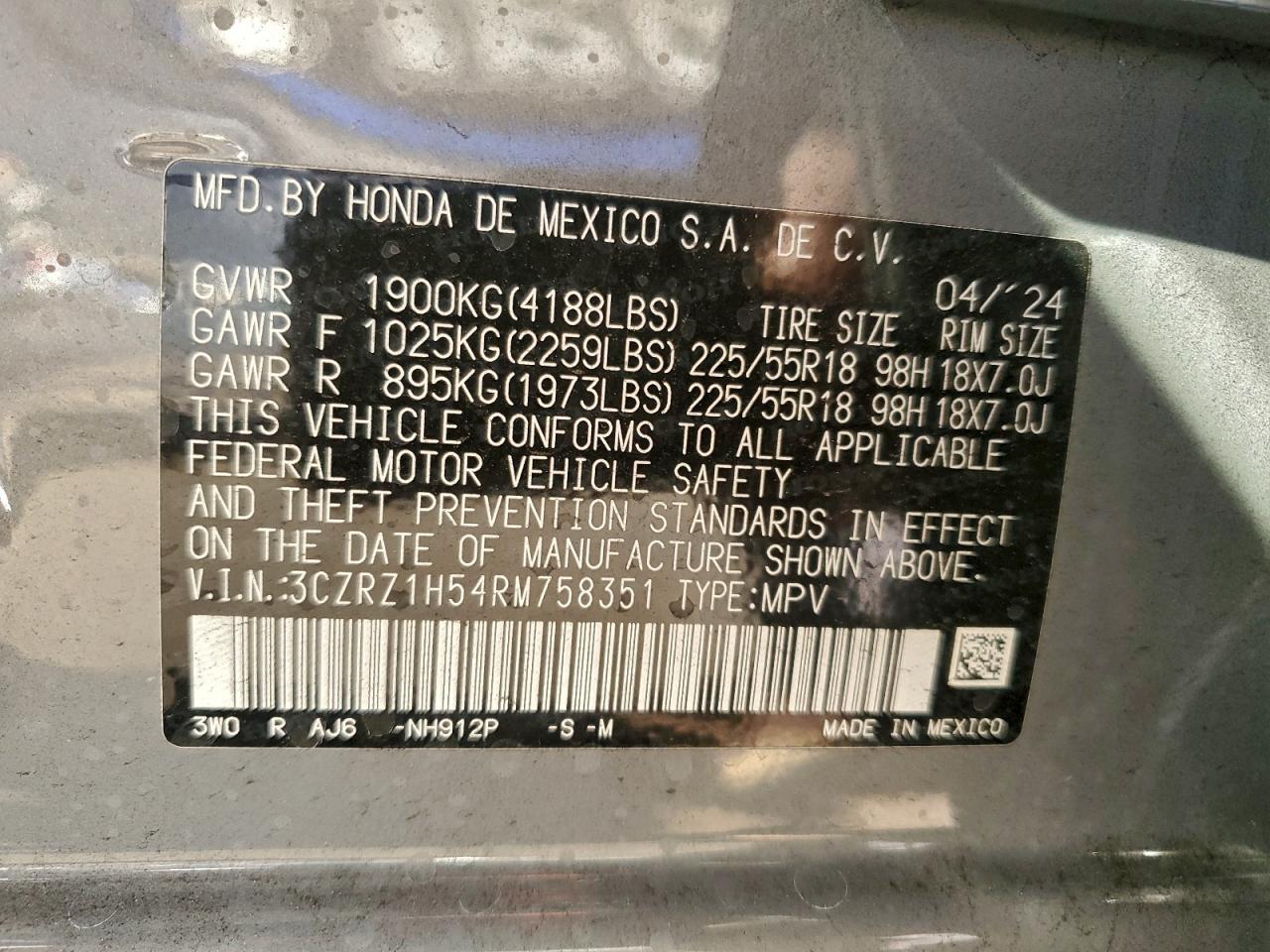 2024 HONDA HR-V SPORT photo 13