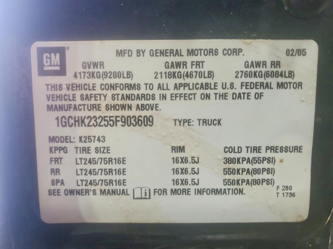 2005 CHEVROLET SILVERADO K2500 HEAVY DUTY photo 12