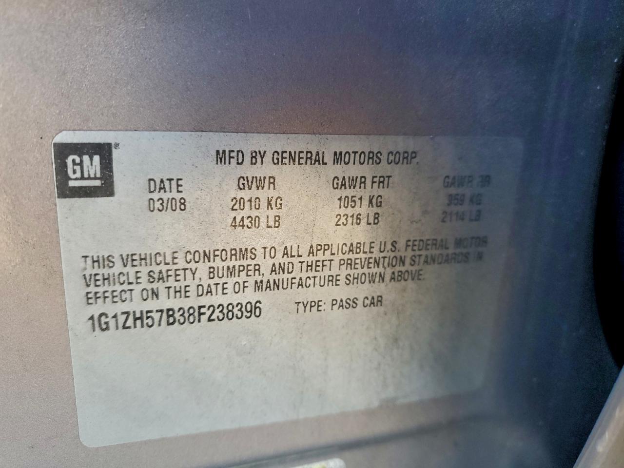 2008 CHEVROLET MALIBU 1LT photo 12
