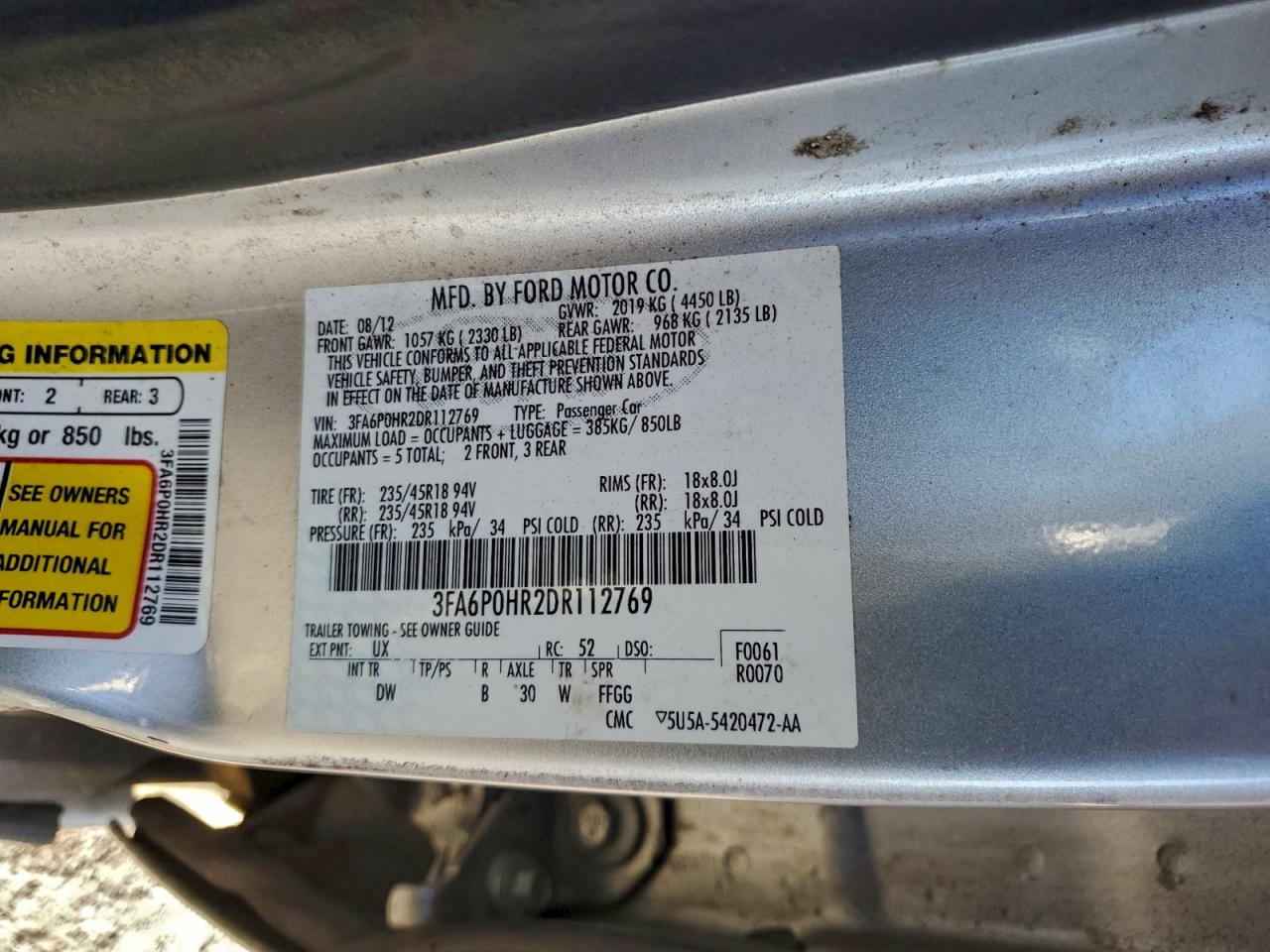 2013 FORD FUSION SE photo 12