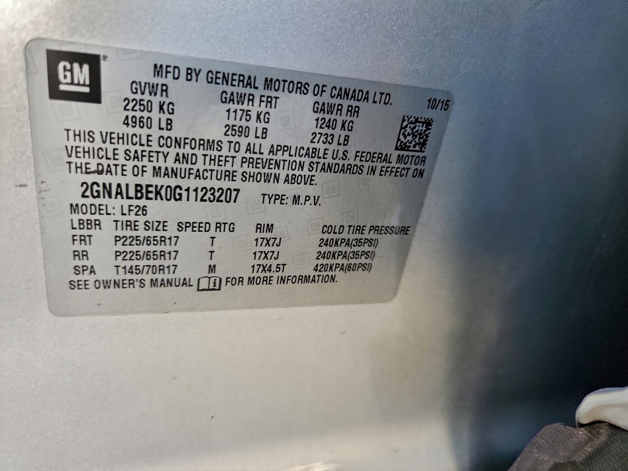2016 CHEVROLET EQUINOX LS photo 13