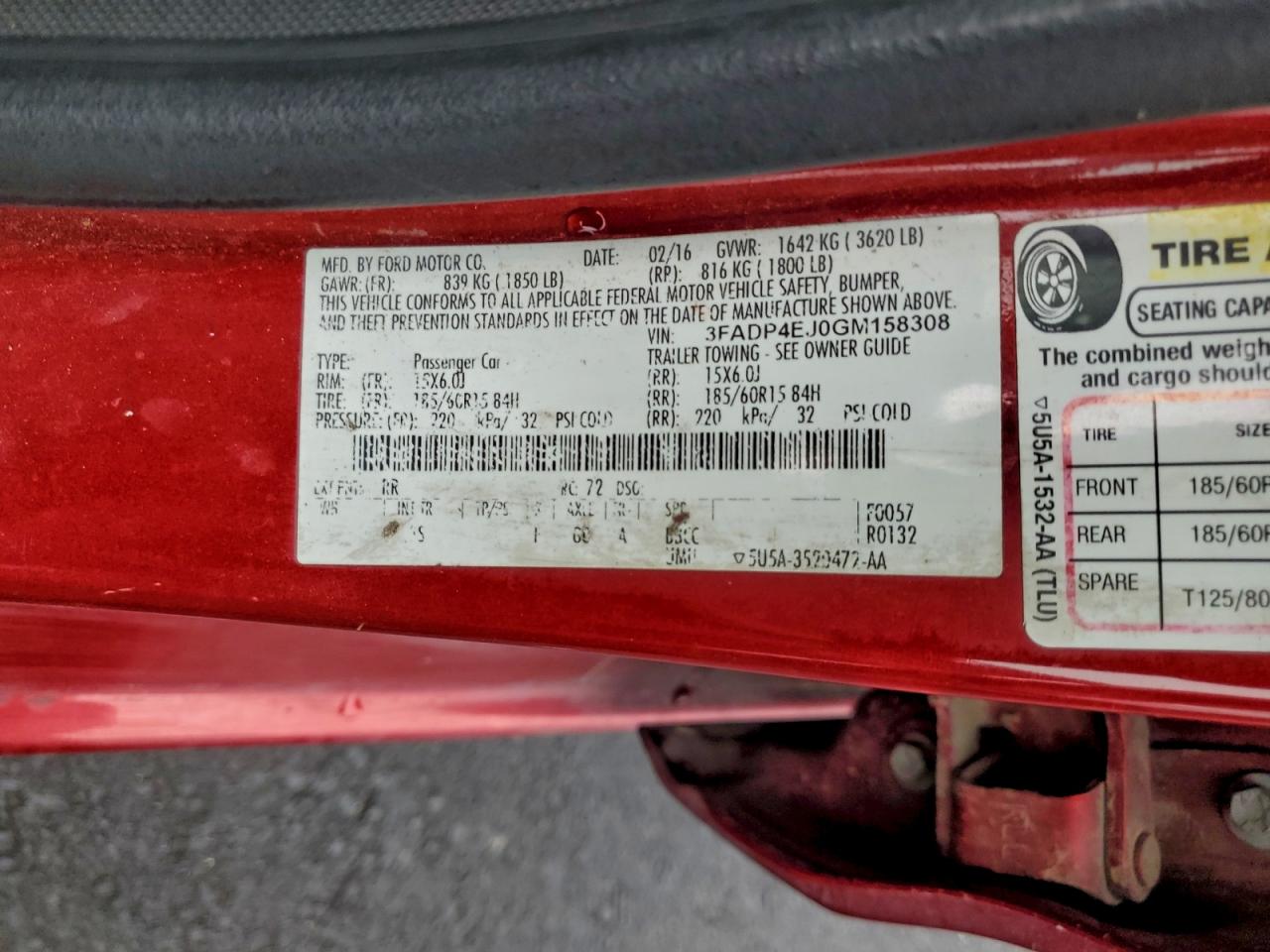 2016 FORD FIESTA SE photo 12