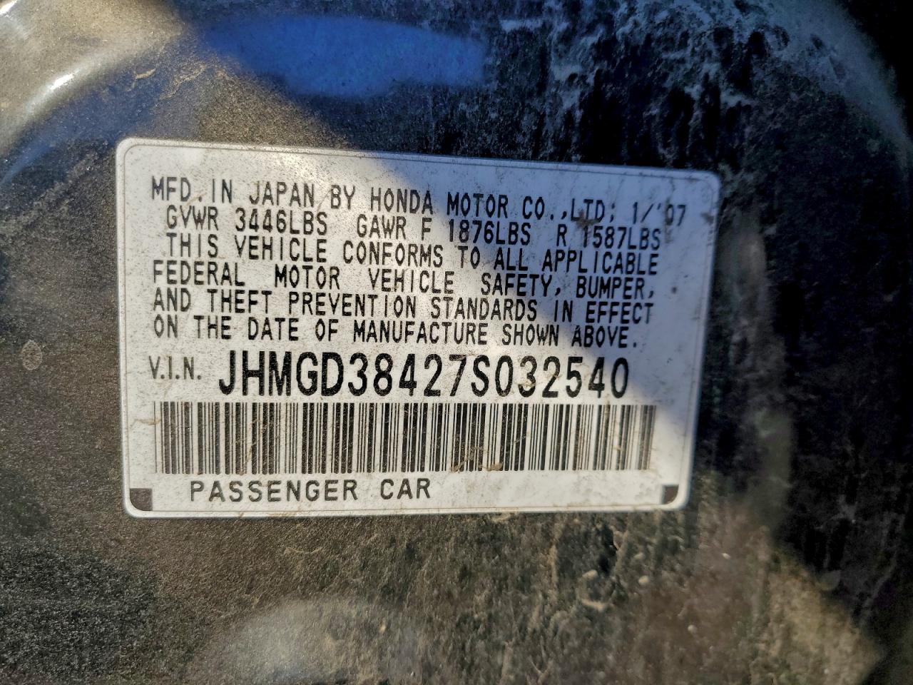 2007 HONDA FIT photo 12