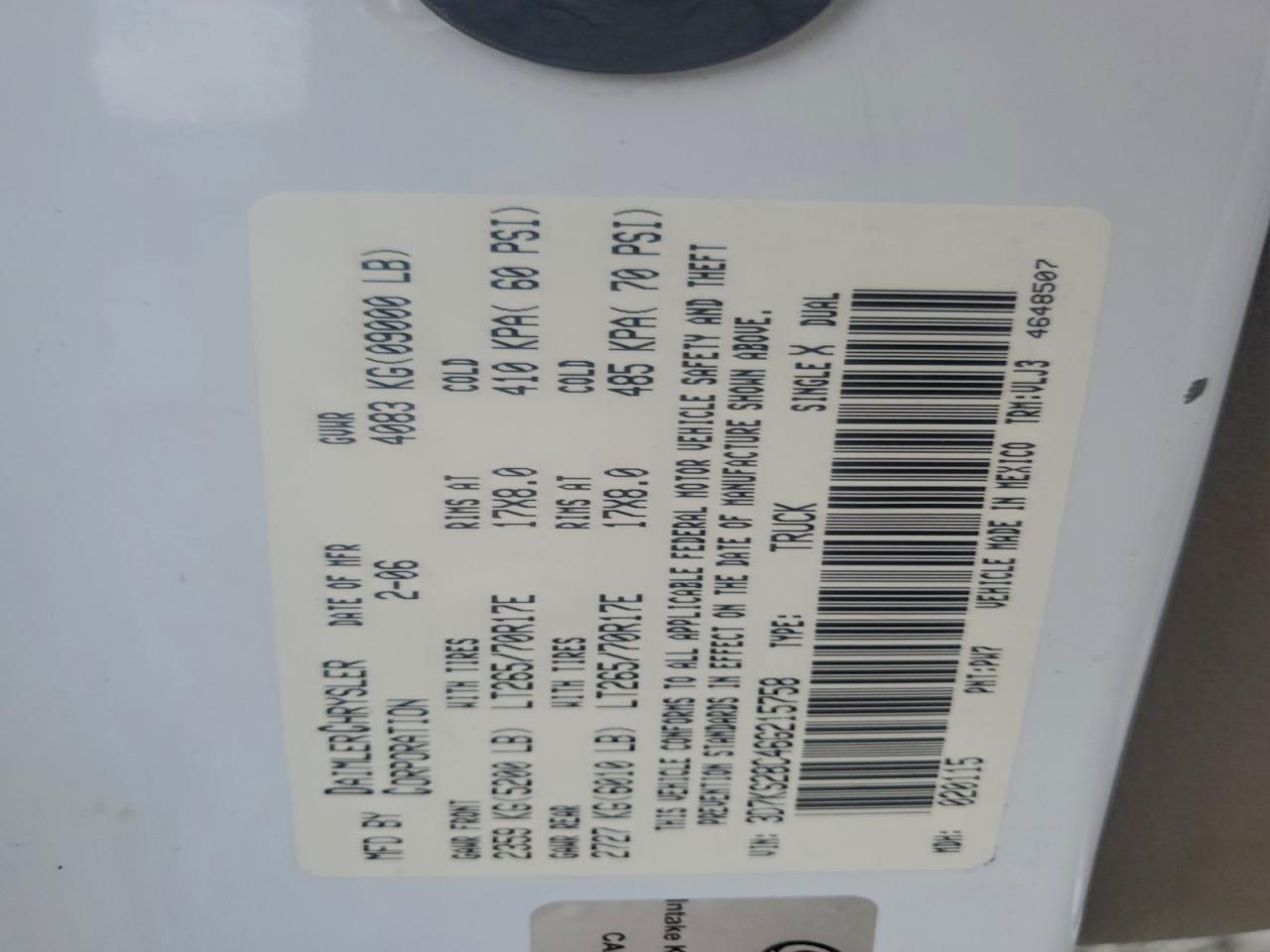 2006 DODGE RAM 2500 ST photo 12