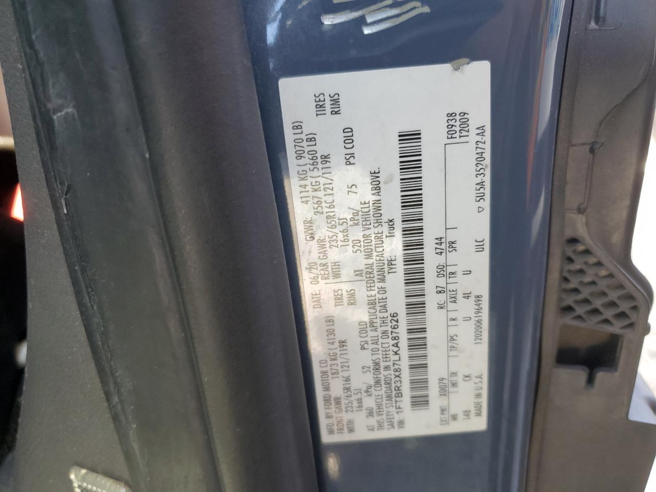 2020 FORD TRANSIT T-250 photo 13