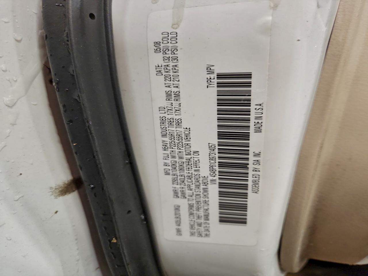 2009 SUBARU OUTBACK 2.5I photo 27