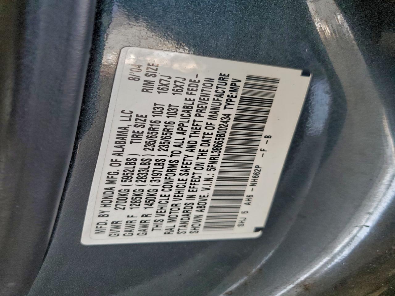 2005 HONDA ODYSSEY EXL photo 13