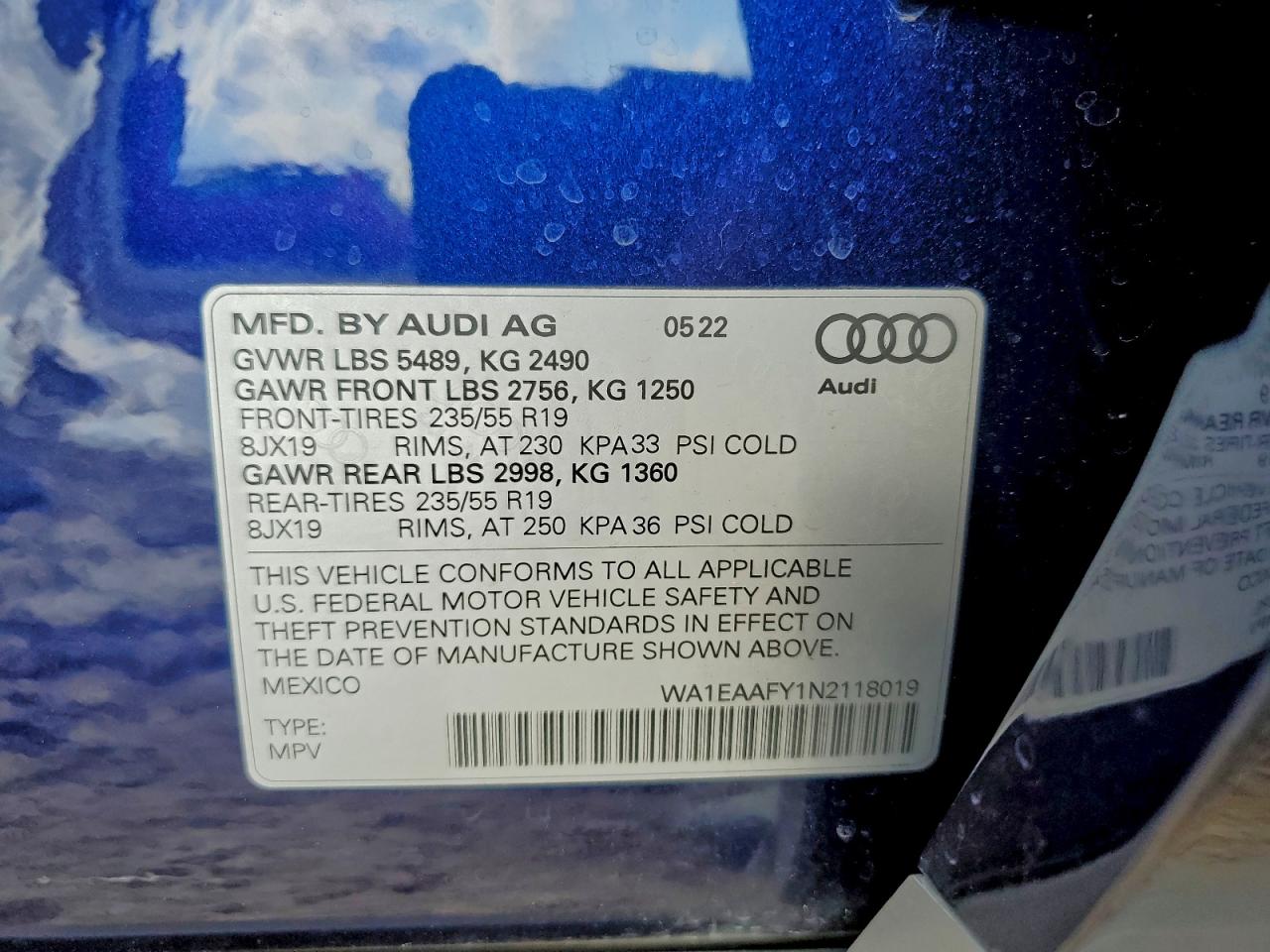 2022 AUDI Q5 PREMIUM PLUS 45 photo 14