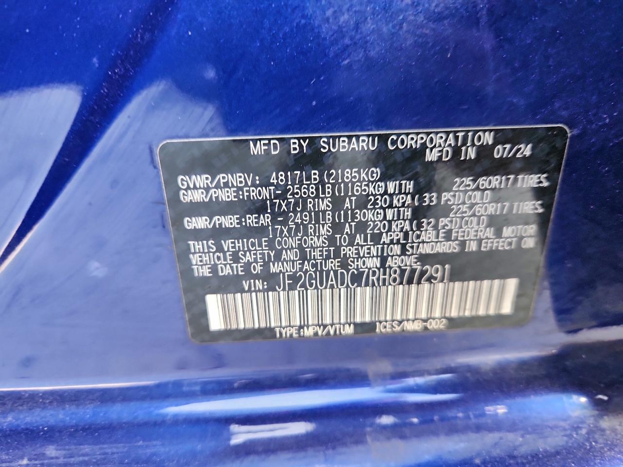 2024 SUBARU CROSSTREK PREMIUM photo 13