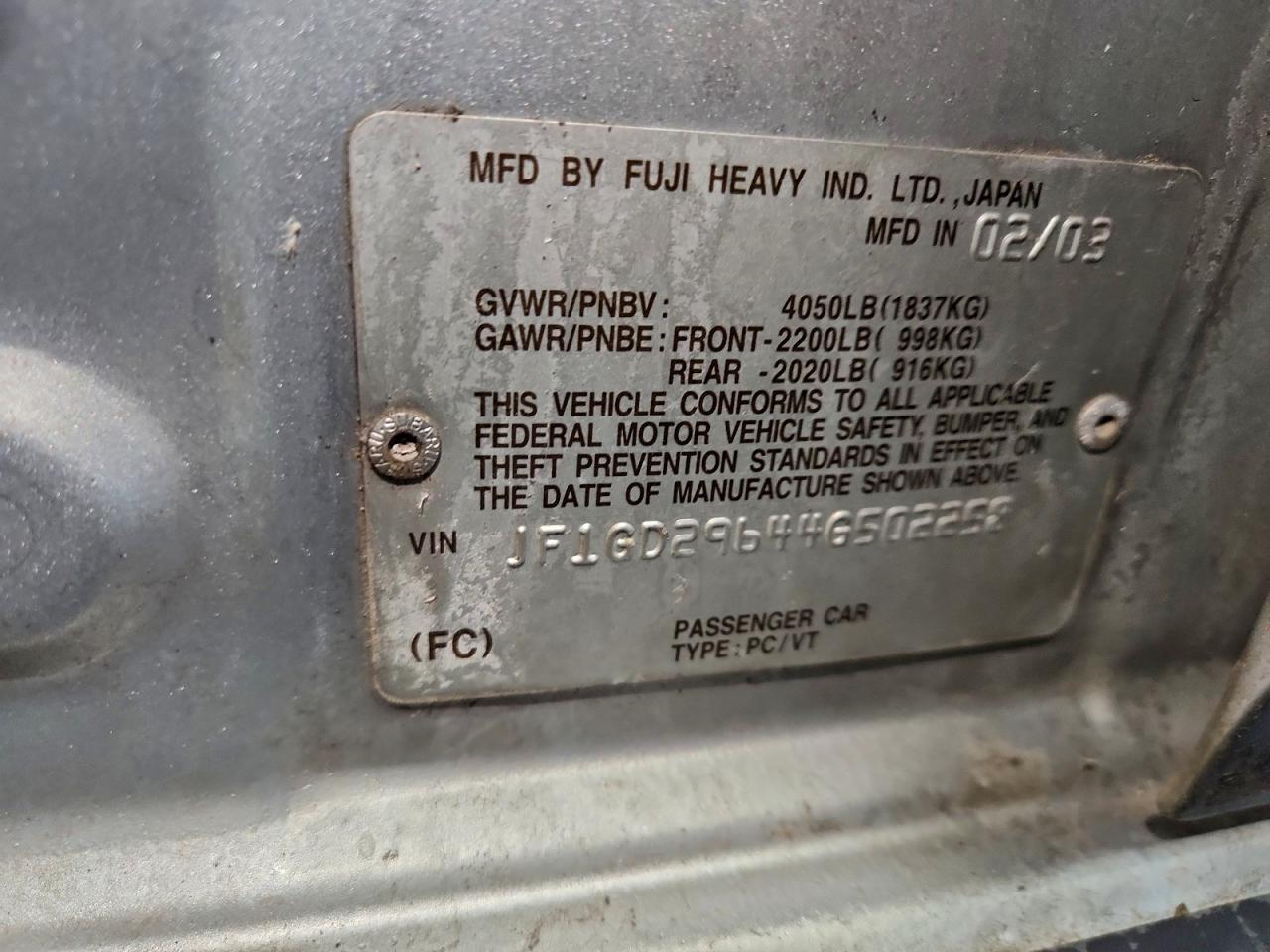 2004 SUBARU IMPREZA WRX photo 13