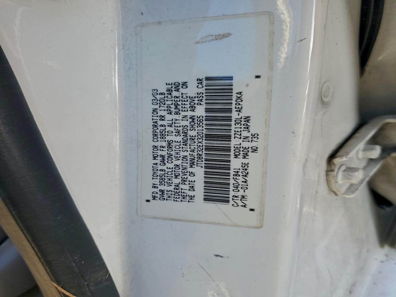 2003 TOYOTA COROLLA CE photo 12