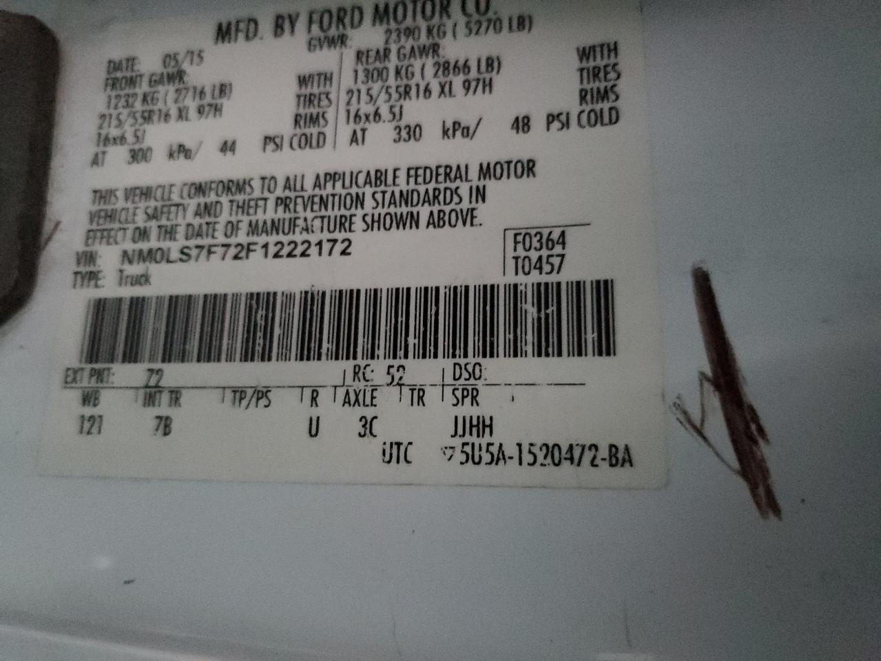 2015 FORD TRANSIT CONNECT XLT photo 14