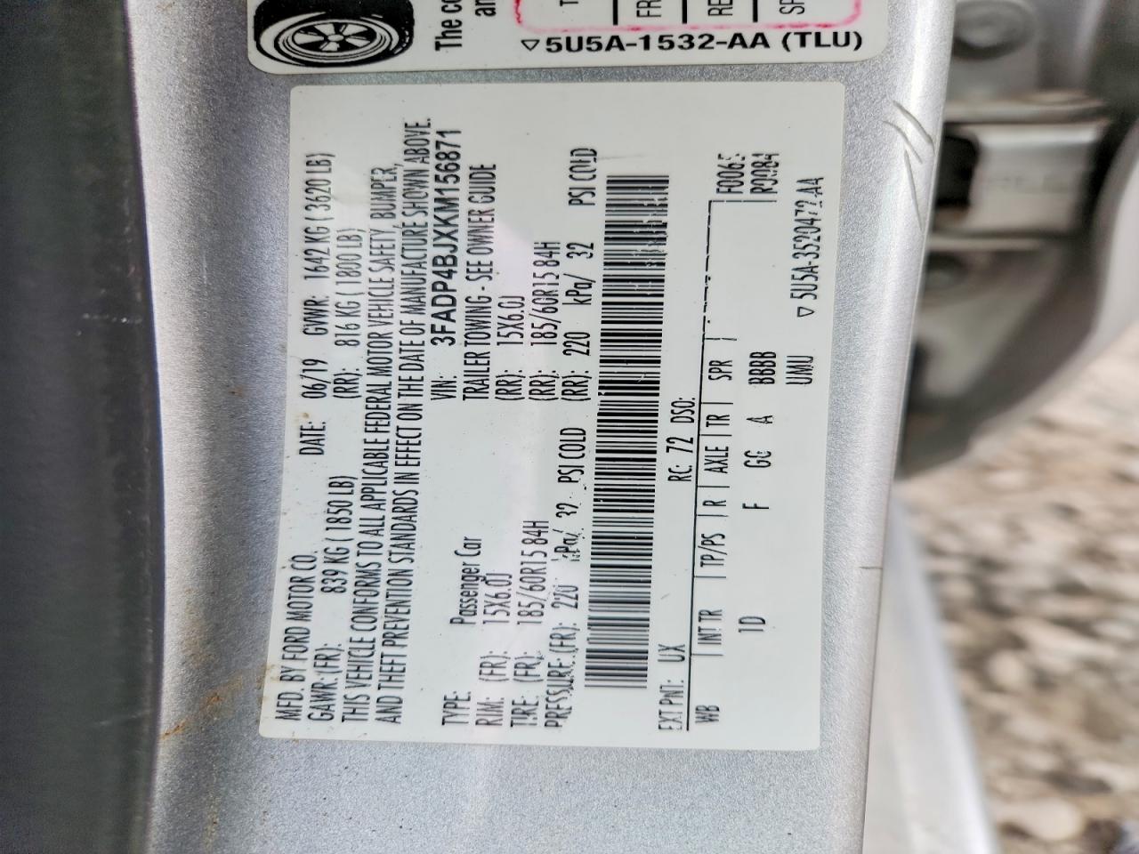 2019 FORD FIESTA SE photo 12