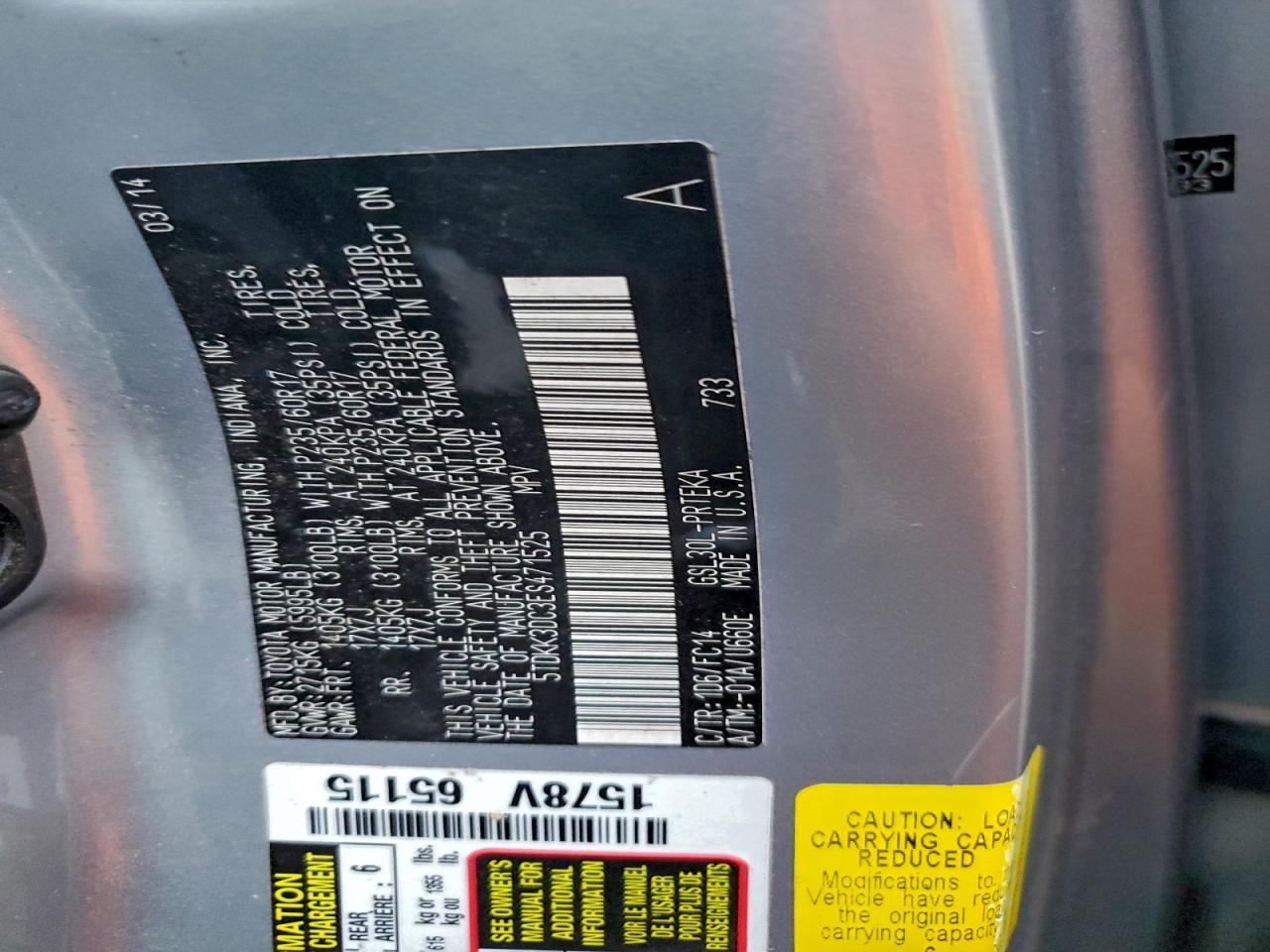2014 TOYOTA SIENNA LE photo 13