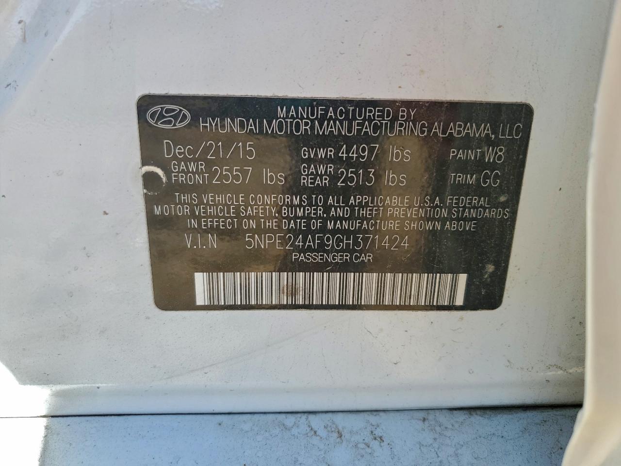 2016 HYUNDAI SONATA SE photo 12