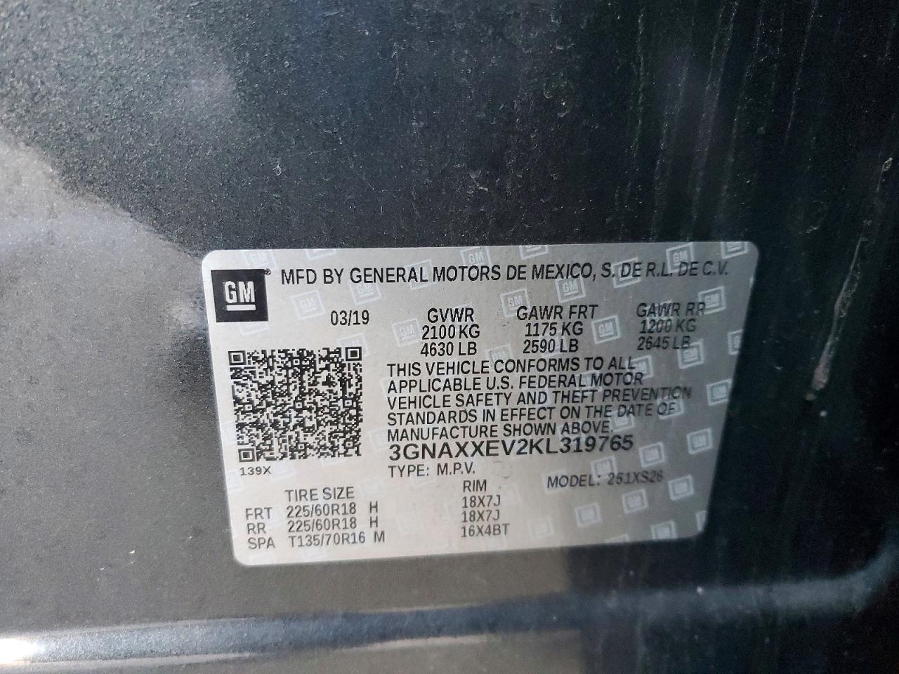 2019 CHEVROLET EQUINOX PREMIER photo 14