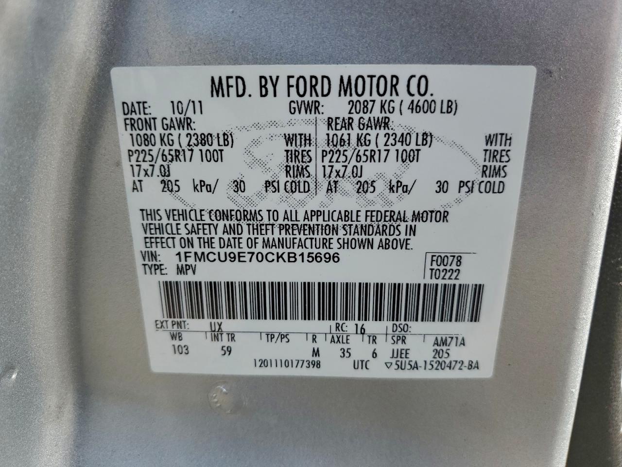 2012 FORD ESCAPE LIMITED photo 13
