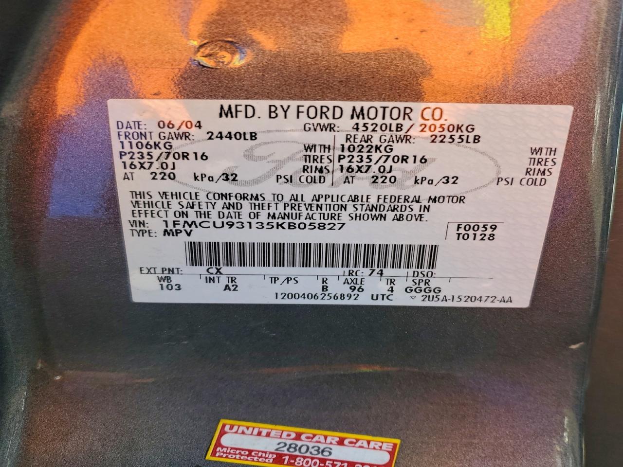 2005 FORD ESCAPE XLT photo 13