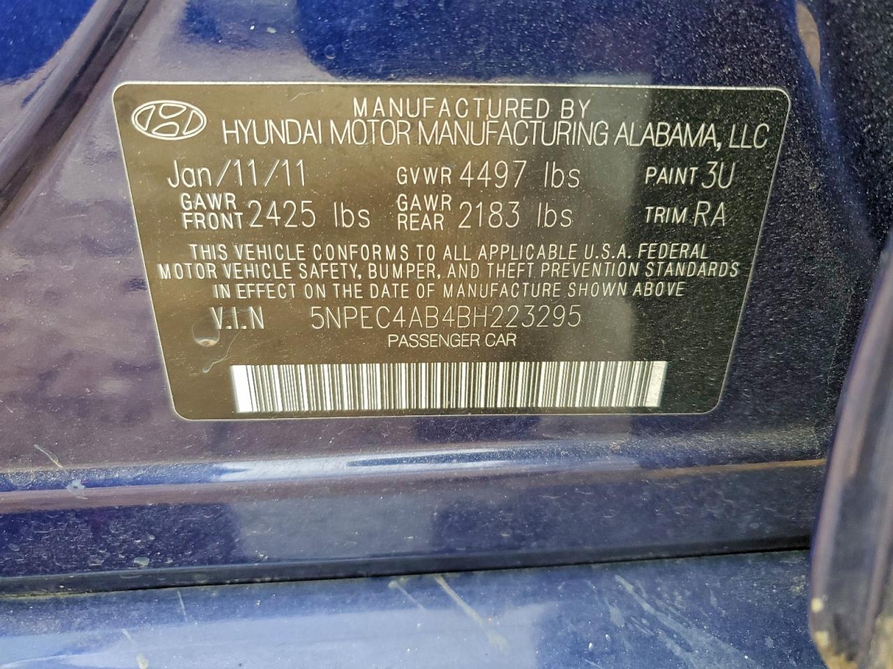 2011 HYUNDAI SONATA SE photo 12