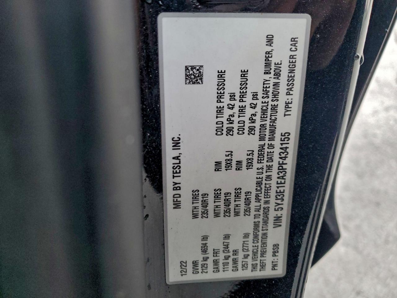 2023 TESLA MODEL 3 photo 12