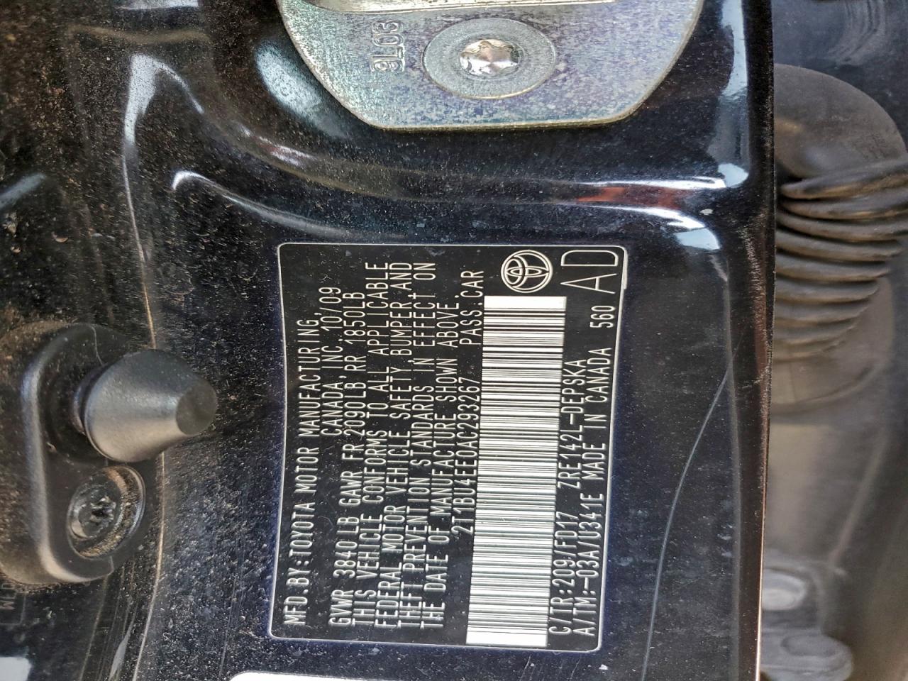 2010 TOYOTA COROLLA BASE photo 12